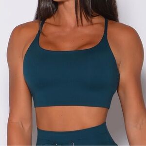 Bombshell Sportswear Dark Teal CROSS FIT SPORTS BRA in M